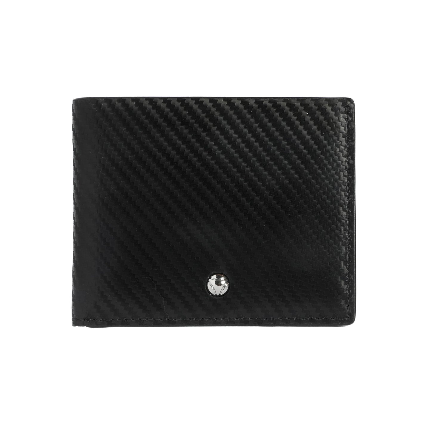 Momodesign Portafoglio in vera pelle con rivestimento carbon