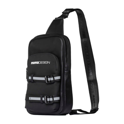 Momodesign borsa monospalla Rubber nero con fasce riflettenti
