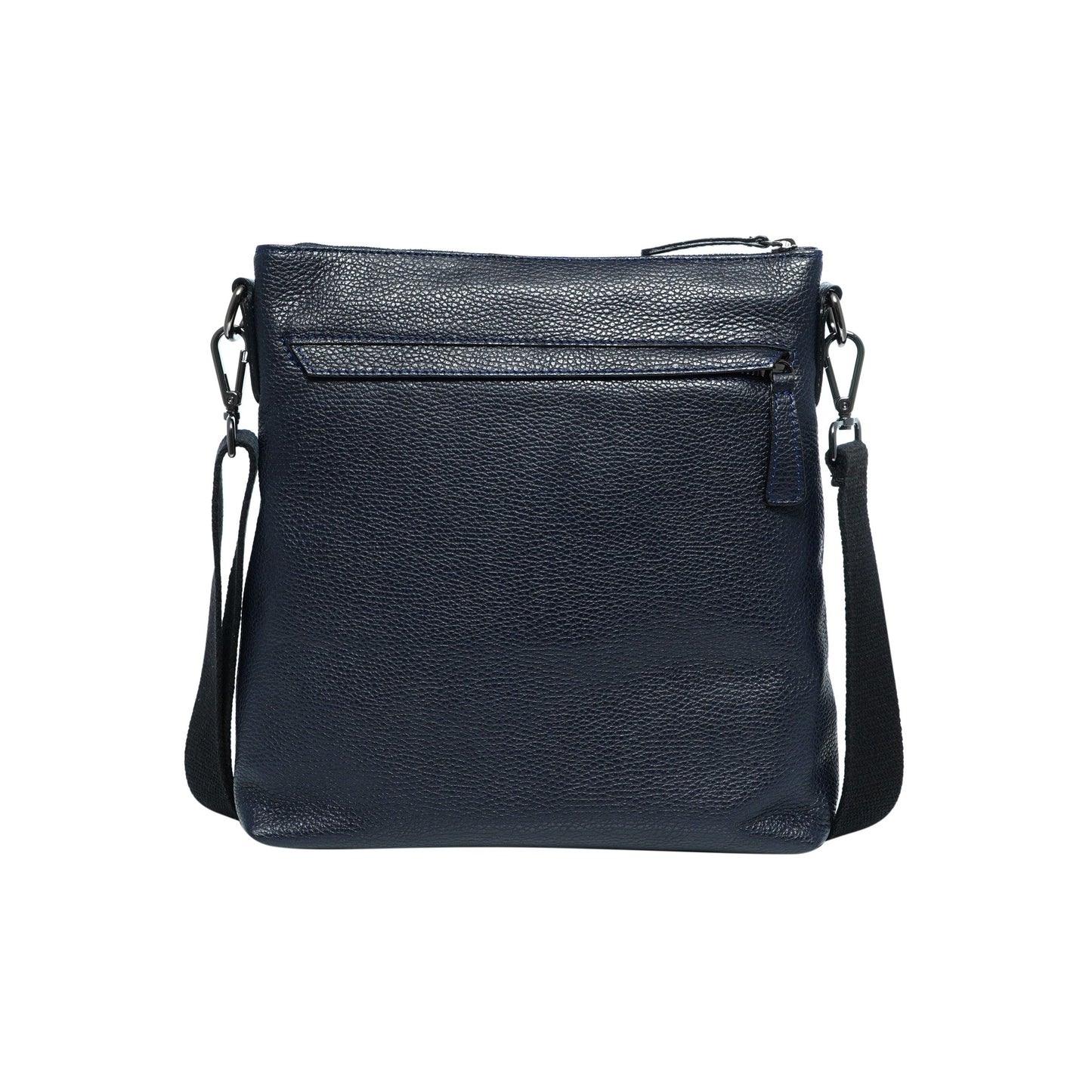 Momodesign Tracolla con zip in vera pelle blu martellata