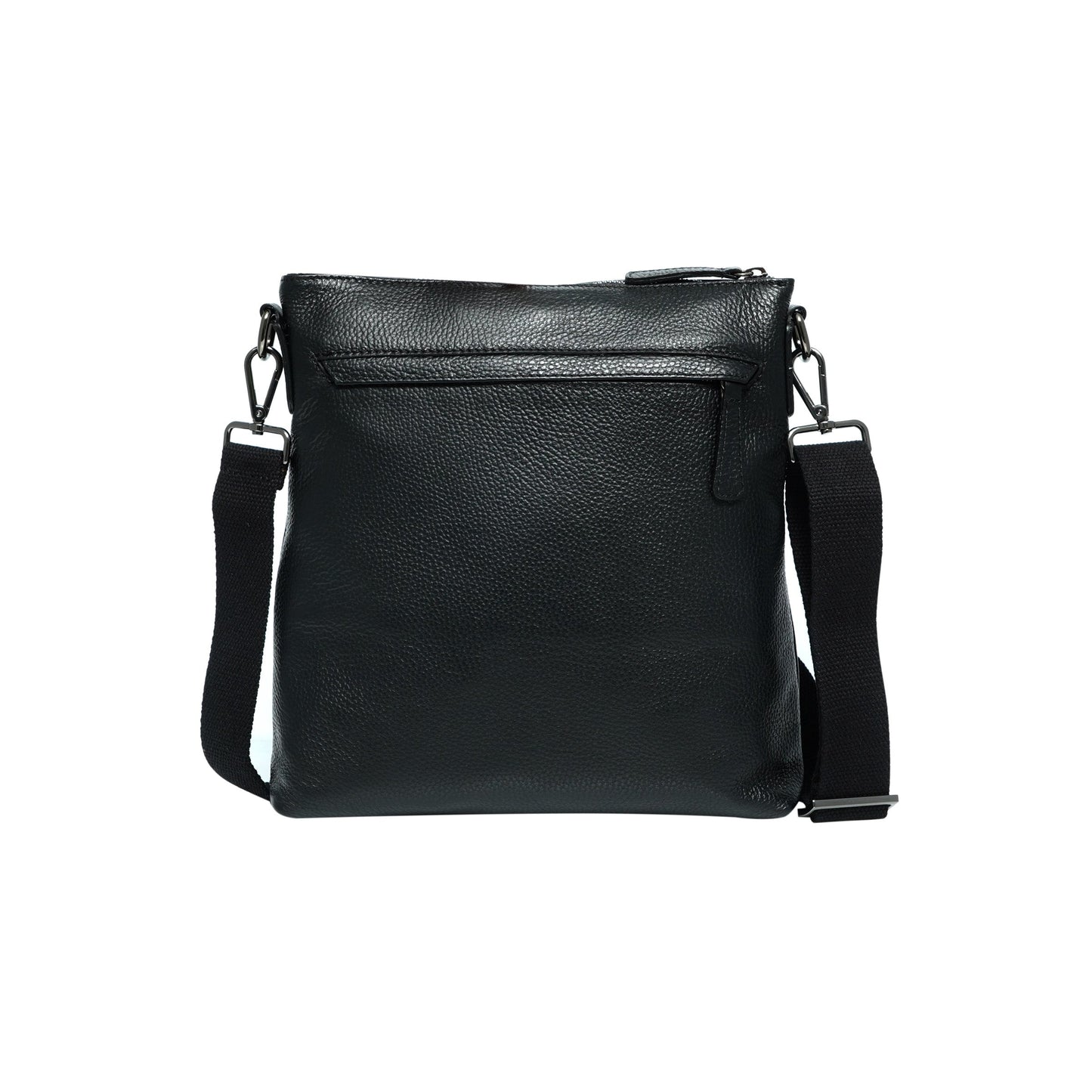 Tracolla Momodesign con zip in vera pelle nera martellata