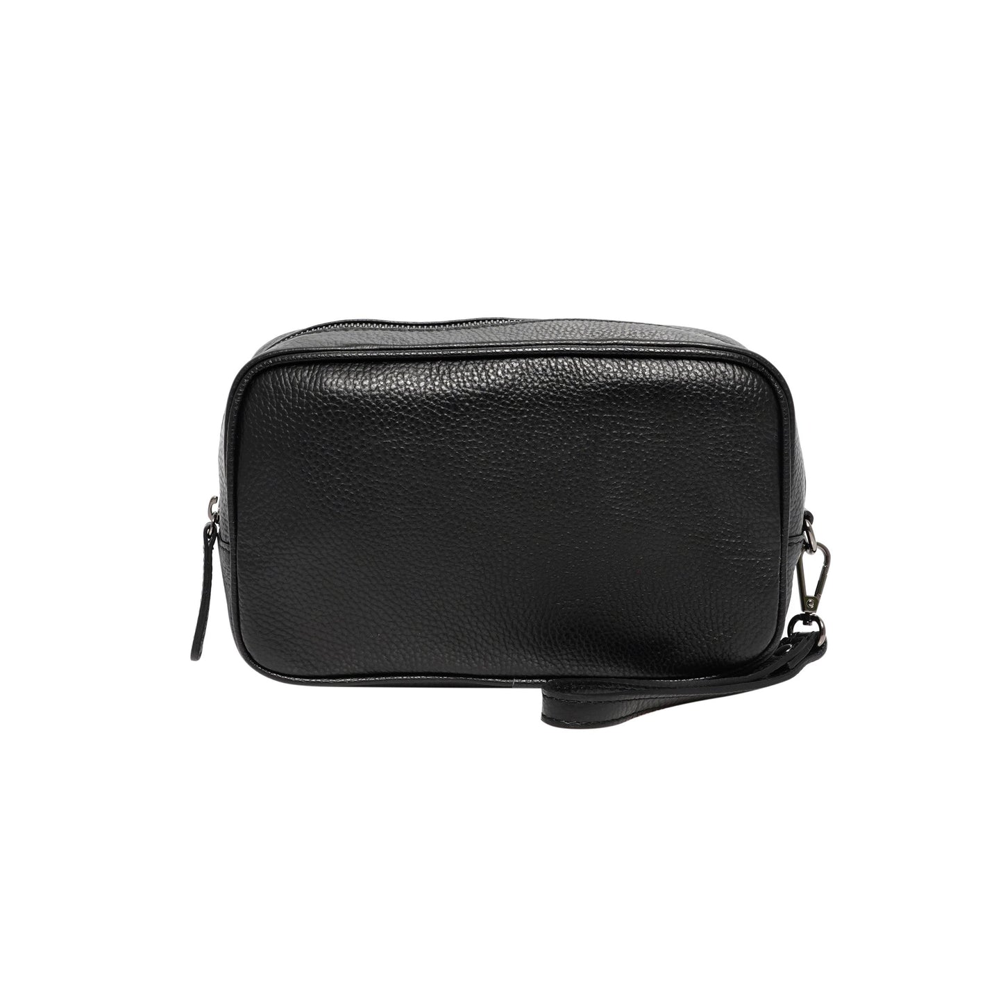 Momodesign pouch in vera pelle nera martellata