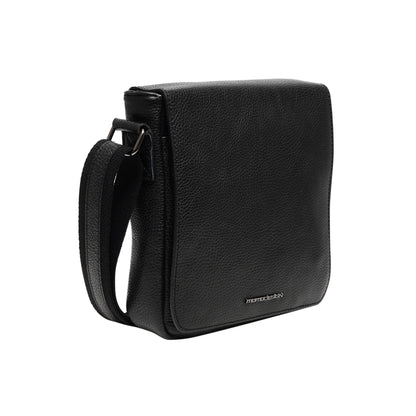 Momodesign Tracolla in vera pelle martellata nera