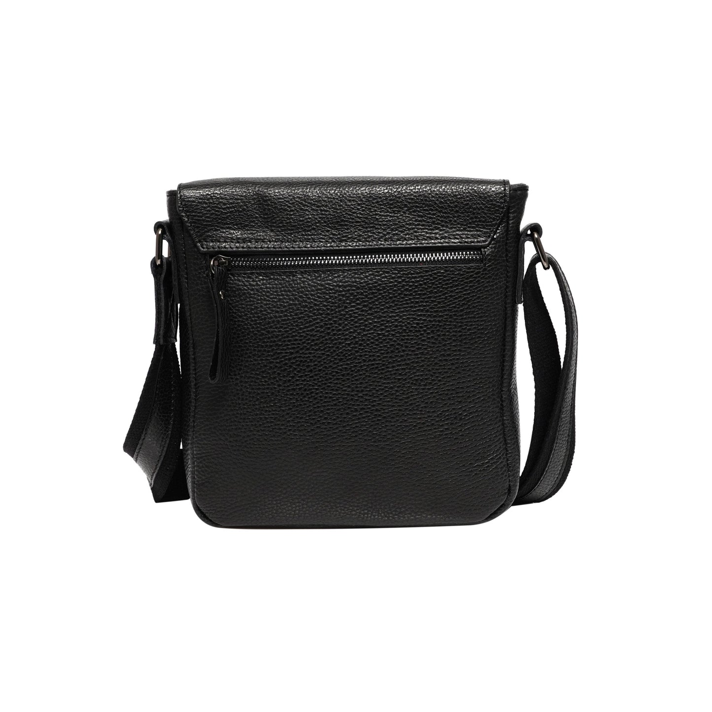 Momodesign Tracolla in vera pelle martellata nera