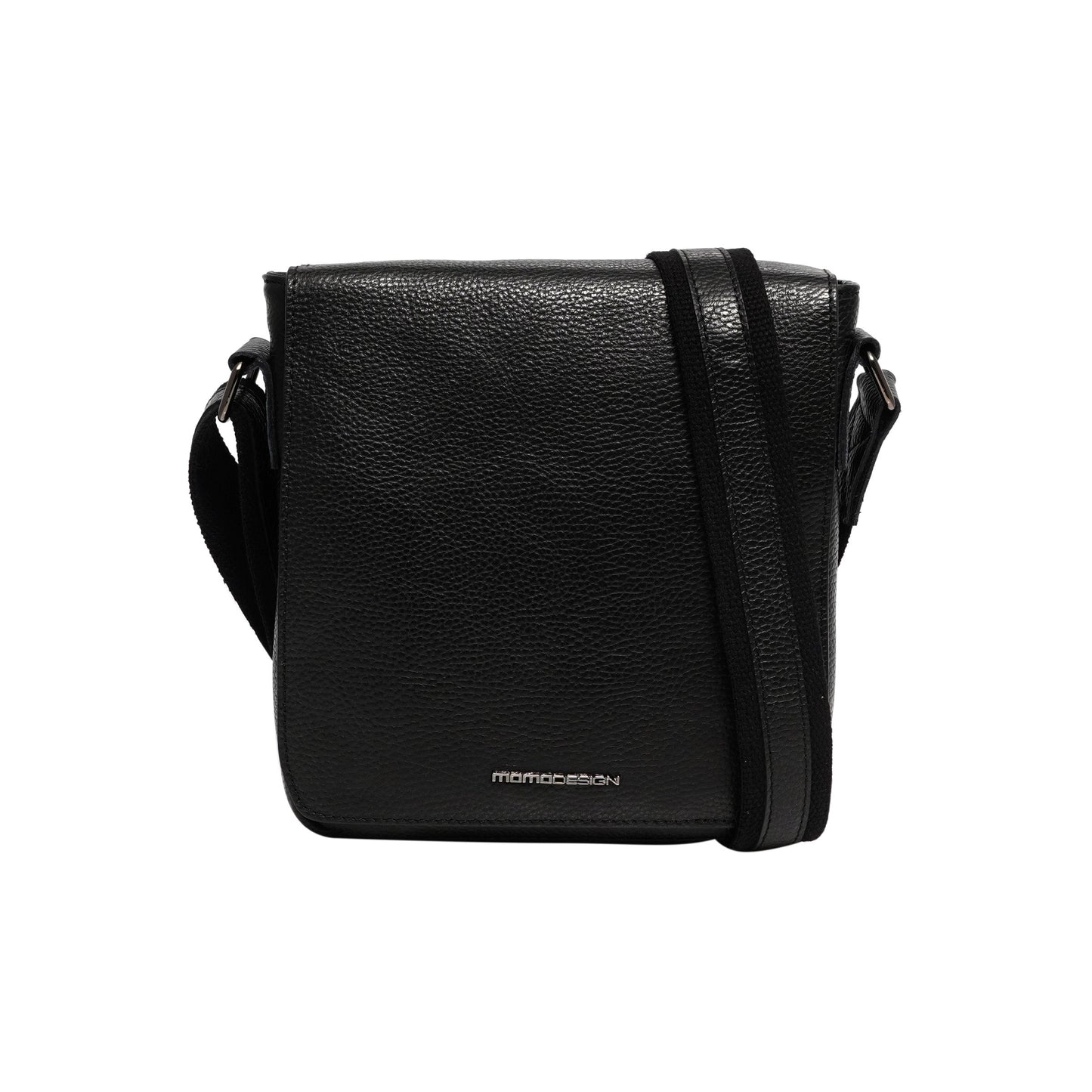 Momodesign Tracolla in vera pelle martellata nera