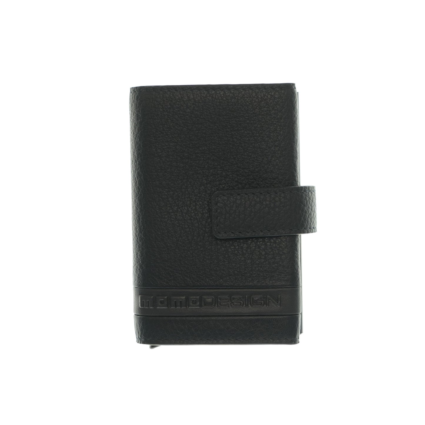 Momodesign Portacarte in pelle martellata con logo a rilievo