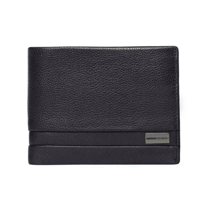 Momodesign portafoglio con portamonete Dollaro in vera pelle nero