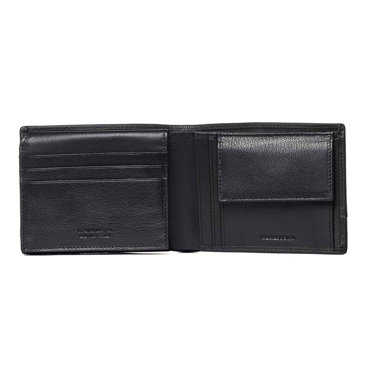 Momodesign portafoglio con portamonete Dollaro in vera pelle nero