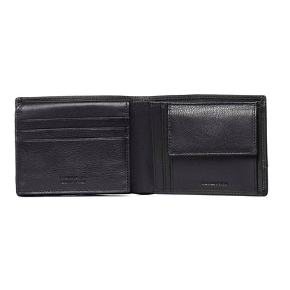Momodesign portafoglio con portamonete Dollaro in vera pelle nero