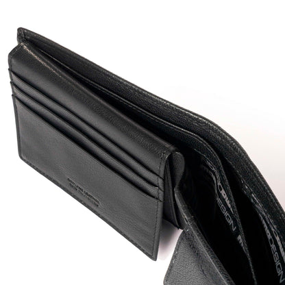 Momodesign portafoglio con portamonete Dollaro in vera pelle nero