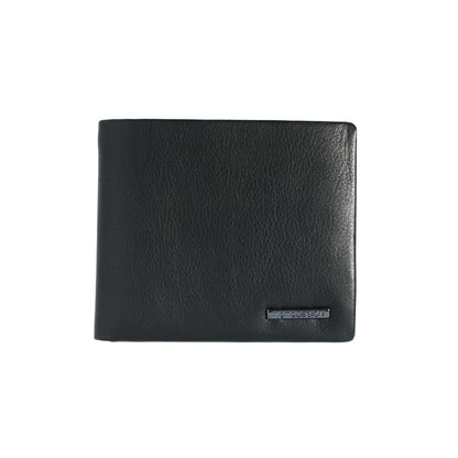 Momodesign portafoglio con portamonete Pure in vera pelle nera