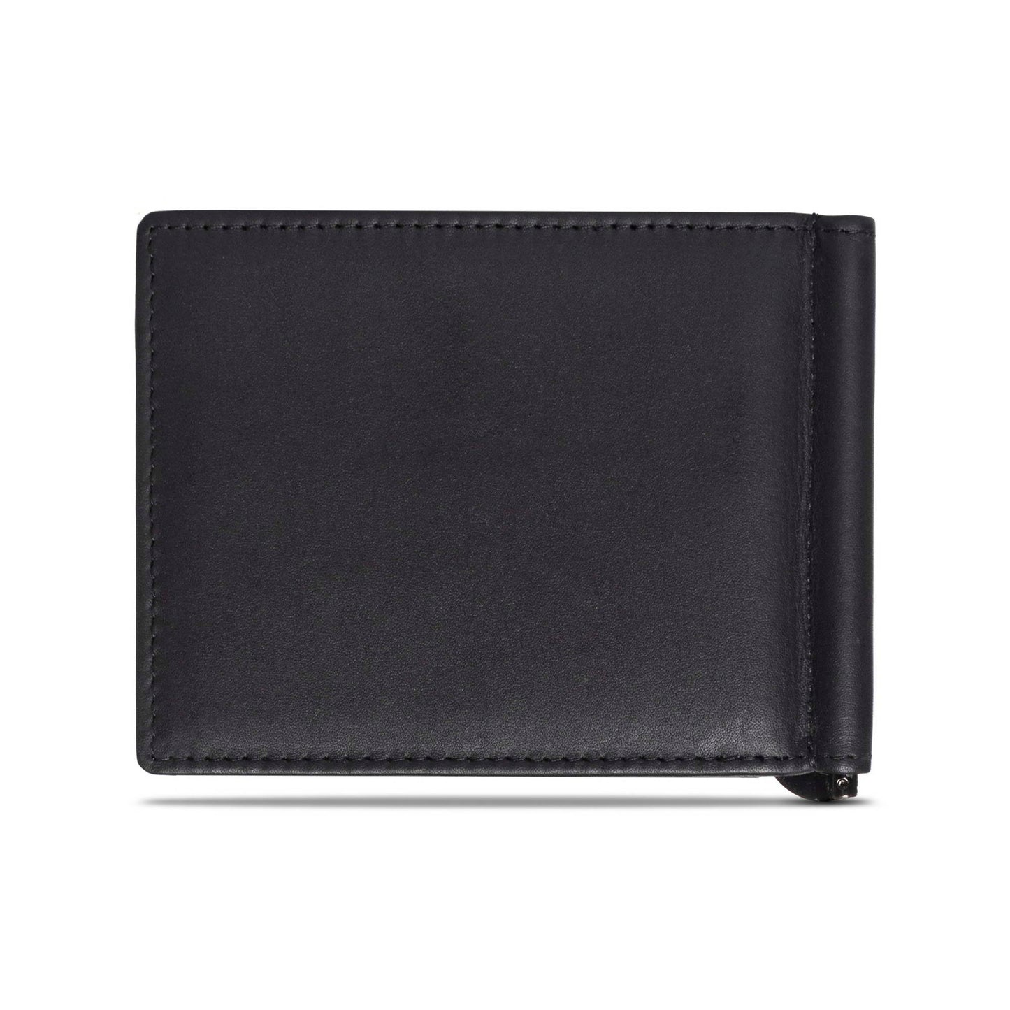 Momodesign portafoglio con ferma banconote Pure in vera pelle nera