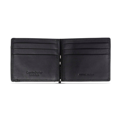 Momodesign portafoglio con ferma banconote Pure in vera pelle nera
