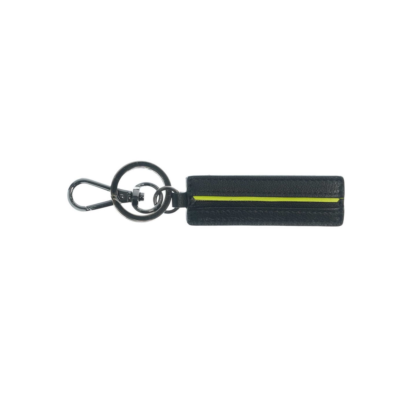 Momodesign portachiavi Subway in vera pelle nera fluo