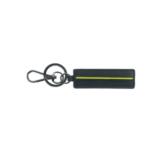 Momodesign portachiavi Subway in vera pelle nera fluo