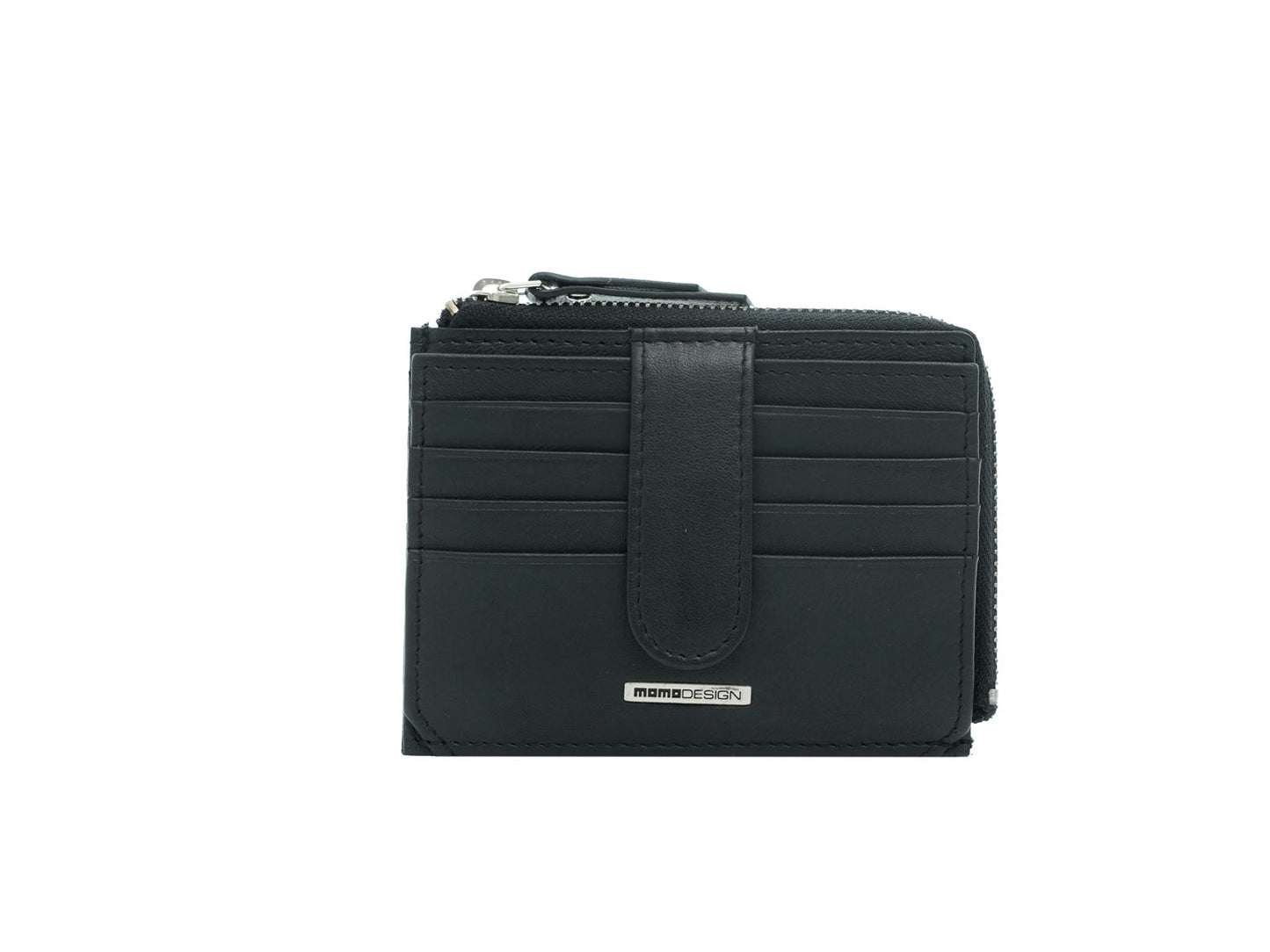 Momodesign Portacarte in nappa con logo in metallo
