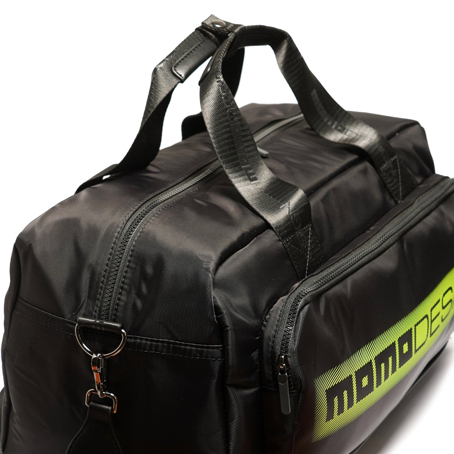 Momodesign Borsone Stripes in nylon nero decal fluo
