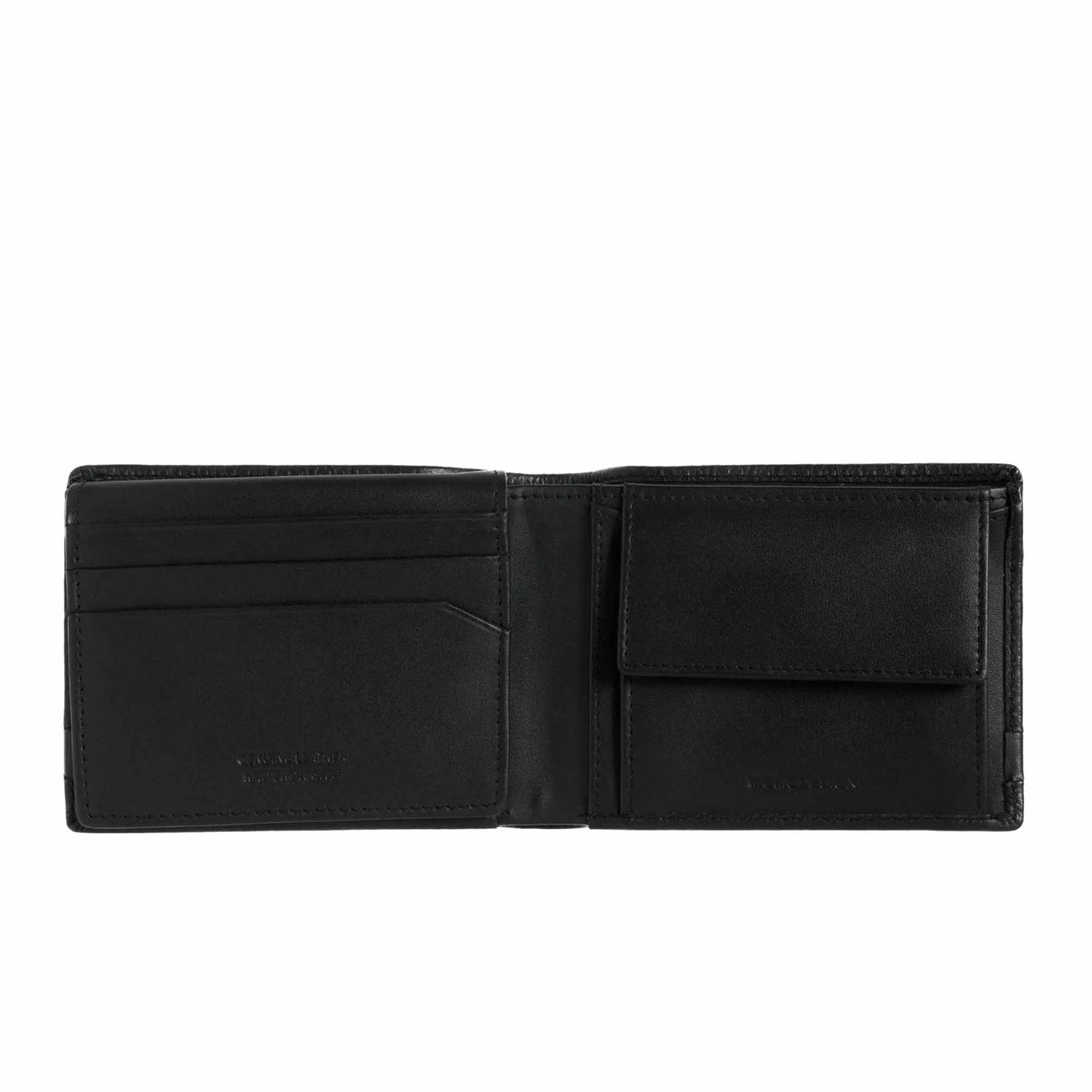 Momodesign Portafoglio con tasca portadocumento e portacarte in pelle martellata nera