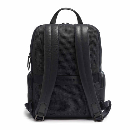 Momodesign Zaino Dollaro con 3 tasche in pelle colore blu
