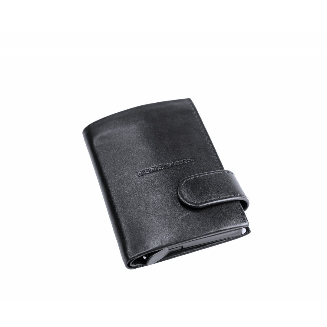 Momodesign Portacarte in nappa con logo a rilievo