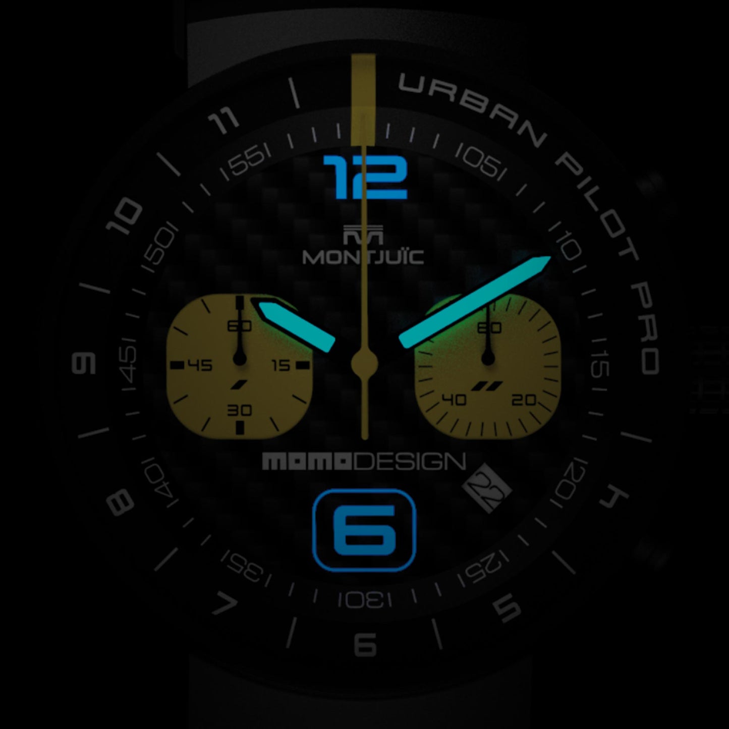 MOMODESIGN X Montjuïc Orologio Urban Pilot PRO CHRONO BLACK PVD