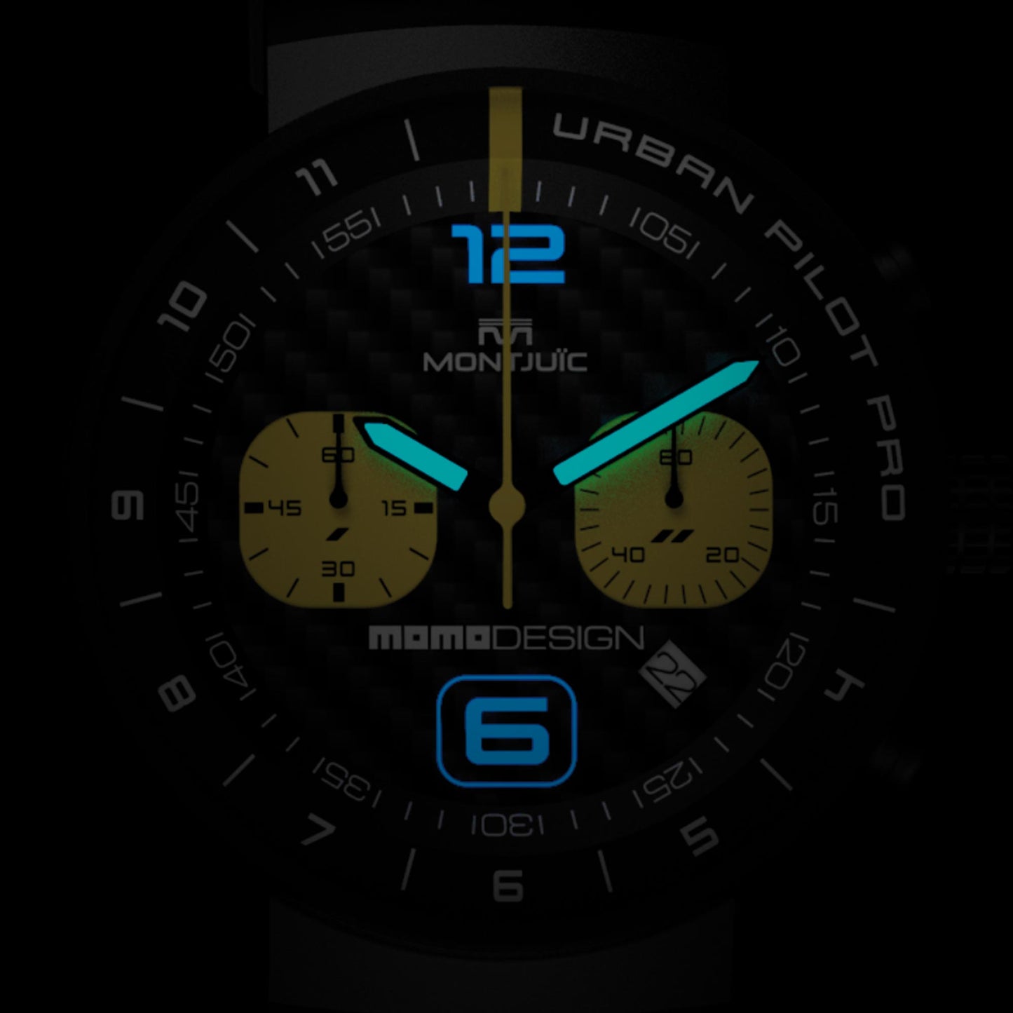 MOMODESIGN X Montjuïc Orologio Urban Pilot PRO CHRONO SANDBLASTED