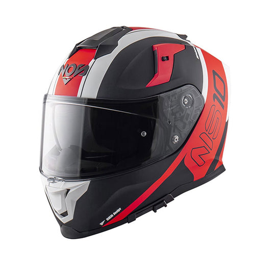 Nos NS-10 Helmet Fury Black/White/Red Gloss