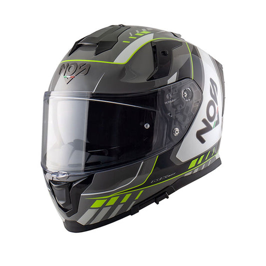 Nos NS-10 Helmet Mig Grey/White/Yellow Fluo Gloss