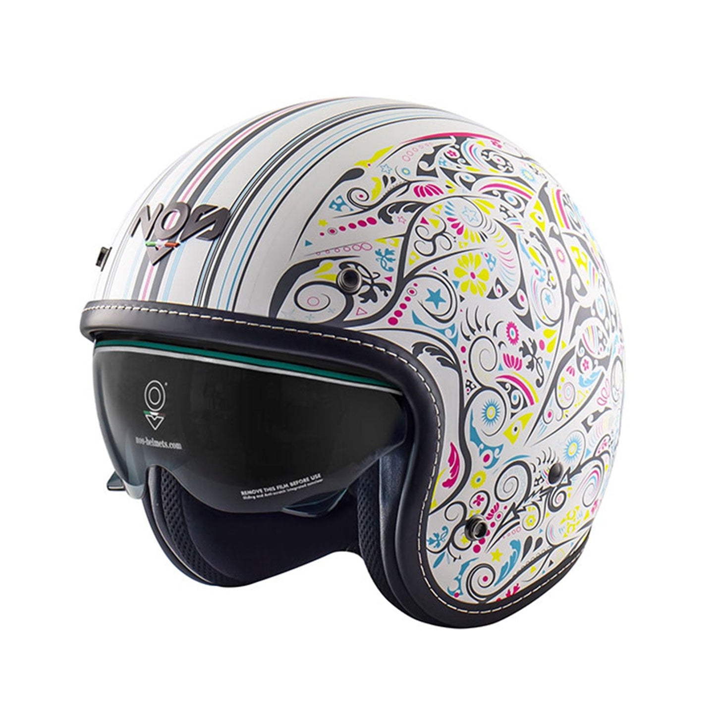 Nos NS-1 Helmet Freedom White/Pink/Yellow Fluo Matt