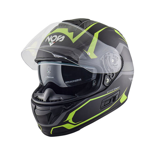 Nos NS-7F Helmet Douglas Black/Grey/Yellow Fluo Matt