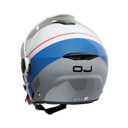 OJ Viaggio ADV Helmet White/Red/Blue Gloss