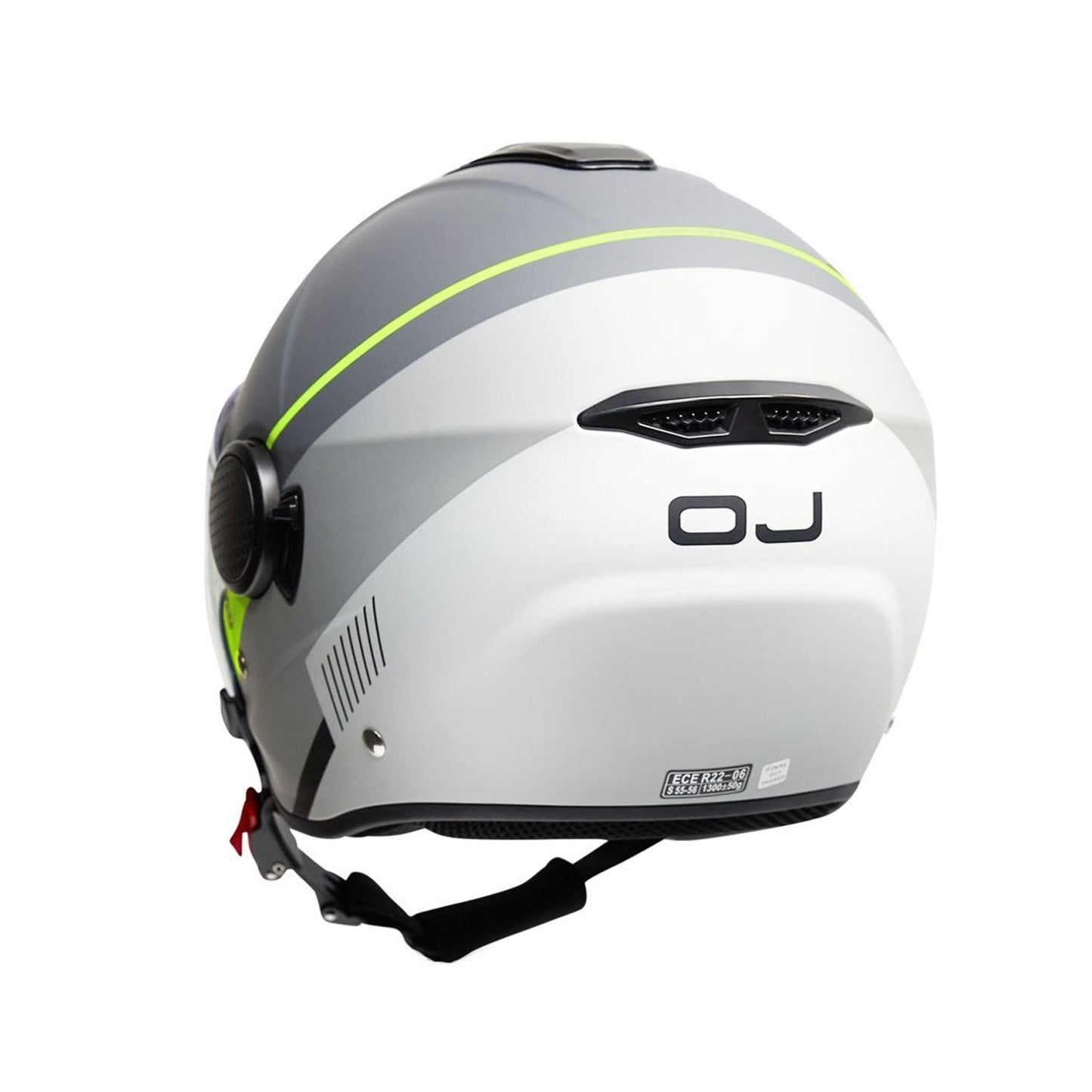 OJ Viaggio Helmet Stripe Grey/Yellow Gloss