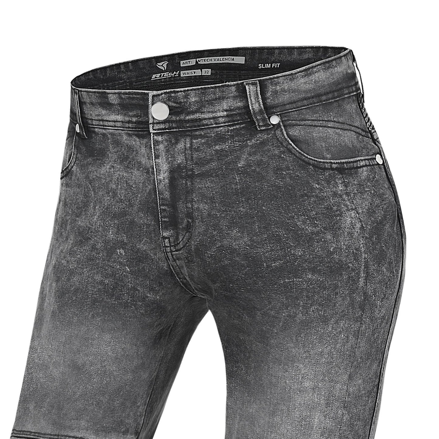 R-TECH VALENCIA PANTALONI DE DONNA DENIM JEANS RANDOM NERO