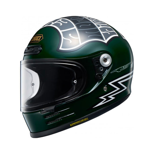 Shoei Glamster 06 Helmet Heiwa Motorcycle TC-4 Black/White/Green Gloss