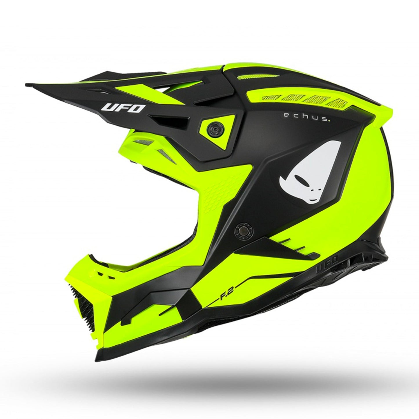 UFO Echus Motocross Helmet Neon Yellow/Black Matt