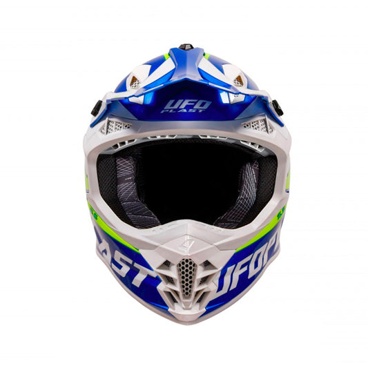 UFO Intrepid Motocross Helmet Blue/Yellow Gloss