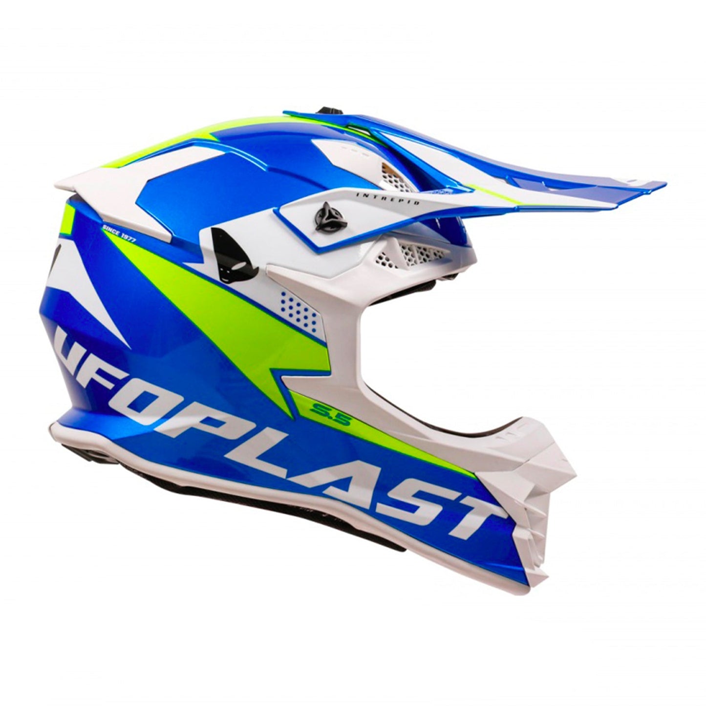UFO Intrepid Motocross Helmet Blue/Yellow Gloss