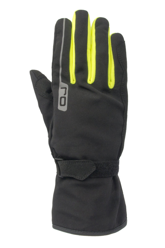 OJ Guanti moto Invernali Impermeabili neri con inserti giallo fluo- ULTIMI PEZZI