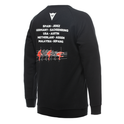 DAINESE Racing SWEATER Felpa Nera con logo sul petto e nomi circuito sulla schiena